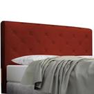 Cabeceira Box Solteiro Dubai 90 cm Suede Vermelho