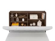Cabeceira Box Solteiro Isis Chocolate com Capitonê Branco