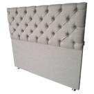 Cabeceira Cama Box Capitonê Linho Cinza Casal 140x120 Rbl