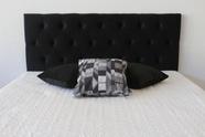 Cabeceira Cama Box Casal 1.40m Painel Cor Preto black botoes cristais