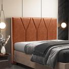 Cabeceira Cama Box Casal 140 cm Aurora W01 material sintético Camel - Lyam Decor