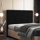 Cabeceira Cama Box Casal 140 cm Aurora W01 Suede Preto - Lyam Decor