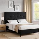 Cabeceira Cama Box Casal 140 Cm Camboriú Suede Preto Cabeceira Cama Box Casal 140 Cm Camboriú Suede Preto