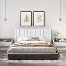 Cabeceira Cama Box Casal 140 cm Estofada - Formato Palito - Suspensa