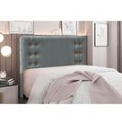 Cabeceira Cama Box Casal 140 cm Gênova Veludo Cinza S04 - D'Rossi