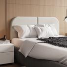 Cabeceira Cama Box Casal 140 cm Orgânica Tecido Bouclé