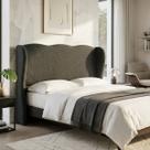 Cabeceira Cama Box Casal 140cm Aurora Orgânica Estofada Boucle Com Sapatas Plásticas Linha Premium Design Soft Curve Cabeceira Cama Box Casal 140cm Aurora Orgânica Estofada Boucle Com Sapatas Plásticas Linha Premium Design Soft Curve
