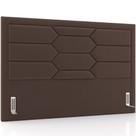 Cabeceira Cama Box Casal 140cm Estofada Nora P05 Veludo Marrom - Lyam Decor