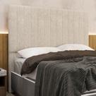 Cabeceira Cama Box Casal 140cm Estofada Plutus Boucle Bege Z04 - Mpozenato
