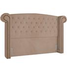 Cabeceira Cama Box Casal com Tachas 140 cm Sofia P05 Veludo Bege - Lyam Decor