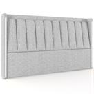 Cabeceira Cama Box Casal Estofada com LED 140cm Moan P05 Linho Cinza Claro - Lyam Decor