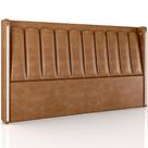 Cabeceira Cama Box Casal Estofada com LED 140cm Moan P05 material sintético Whisky - Lyam Decor