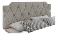 Cabeceira Cama Box Casal Estofada Suede Cor Bege 1,40 cm