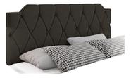 Cabeceira Cama Box Casal Estofada Suede Cor Marrom 1,40 cm