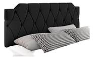 Cabeceira Cama Box Casal Estofada Suede Cor Preto 1,40 cm