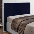 Cabeceira Cama Box Casal Ferrara 140cm Veludo Azul Marinho - Abmaza