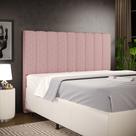 Cabeceira Cama Box Casal King 195 cm Dália W01 Linho Rosa - Lyam Decor