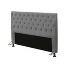 Cabeceira Cama Box Casal King 195cm Cristal Veludo Cinza - JS Móveis
