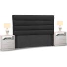 Cabeceira Cama Box Casal King 195cm Greta Suede Preto e 2 Criados Branco - Mpozenato