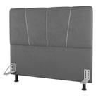 Cabeceira Cama Box Casal King Size Amber 195cm Estofada Linho Cinza - Desk Design