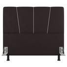 Cabeceira Cama Box Casal King Size Amber 195cm Estofada Linho Marrom - Abmaza