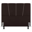 Cabeceira Cama Box Casal King Size Amber 195cm Estofada Sintético Marrom - Abmaza