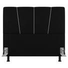 Cabeceira Cama Box Casal King Size Amber 195cm Estofada Sintético Preto - Abmaza