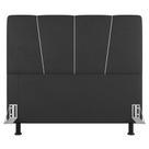 Cabeceira Cama Box Casal King Size Amber 195cm Estofada Suede Cinza Escuro - Abmaza