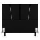 Cabeceira Cama Box Casal King Size Amber 195cm Estofada Suede Preto - Abmaza