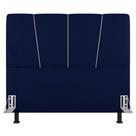 Cabeceira Cama Box Casal King Size Amber 195cm Estofada Veludo Azul Marinho - Abmaza