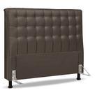 Cabeceira Cama Box Casal King Size Ciara 195cm Botonê com Frame Linho Cacau - Abmaza