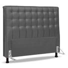 Cabeceira Cama Box Casal King Size Ciara 195cm Botonê Com Frame Suede Cinza - Abmaza