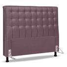 Cabeceira Cama Box Casal King Size Ciara 195cm Botonê com Frame Veludo Rosê - Abmaza