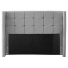 Cabeceira Cama Box Casal King Size Gioconda 195cm Com Frame Linho Cinza - Desk Design Cabeceira Cama Box Casal King Size Gioconda 195cm Com Frame Linho Cinza - Desk Design