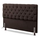 Cabeceira Cama Box Casal King Size Lylla 195cm Capitonê Com Frame Suede Marrom - Abmaza Cabeceira Cama Box Casal King Size Lylla 195cm Capitonê Com Frame Suede Marrom - Abmaza
