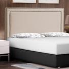 Cabeceira Cama Box Casal King Size Maísa 195cm Com Frame Suede Bege - Abmaza