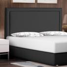 Cabeceira Cama Box Casal King Size Maísa 195cm Com Frame Veludo Cinza - Abmaza