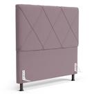 Cabeceira Cama Box Casal King Size Mel 195cm com Frame Veludo Rosê - Desk Design Cabeceira Cama Box Casal King Size Mel 195cm com Frame Veludo Rosê - Desk Design