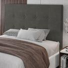 Cabeceira Cama Box Casal Luana 140cm Veludo Cinza - Abmaza Cabeceira Cama Box Casal Luana 140cm Veludo Cinza - Abmaza