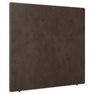 Cabeceira Cama Box Casal Luana 140cm Veludo Marrom - Desk Design Cabeceira Cama Box Casal Luana 140cm Veludo Marrom - Desk Design
