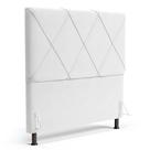 Cabeceira Cama Box Casal Mel 140cm com Frame Sintético Branco - Desk Design Cabeceira Cama Box Casal Mel 140cm com Frame Sintético Branco - Desk Design