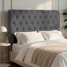 Cabeceira Cama Box Casal Padrão Sarah 140cm com Frame Bouclê Cinza Escuro - Abmaza
