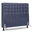 Cabeceira Cama Box Casal Queen Size Ciara 160cm Botonê com Frame Linho Azul - Abmaza