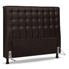 Cabeceira Cama Box Casal Queen Size Ciara 160cm Botonê com Frame Suede Marrom - Desk Design