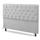 Cabeceira Cama Box Casal Queen Size Lylla 160cm Capitonê com Frame Sintético Branco - Desk Design