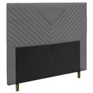 Cabeceira Cama Box Casal Queen Size Viena 160cm Veludo Cinza - Desk Design