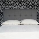 Cabeceira Cama Box Casal Veneza Linho Cinza Almofadado King 195 X 60 cm RBL