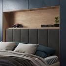 Cabeceira Cama Box Dubai/Capri Casal 140 x 55 cm Cinza Suede
