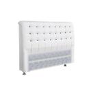 Cabeceira Cama Box Estofada Casal Casal Dama Courano Branco/Preto - Simbal Cabeceira Cama Box Estofada Casal Casal Dama Courano Branco/Preto - Simbal