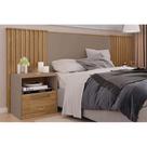 Cabeceira Cama Box Estofada Extensível Casal/Queen/King Lucius 2 Mesas c/ 1 Gaveta Buriti/Fendi - Caemmun